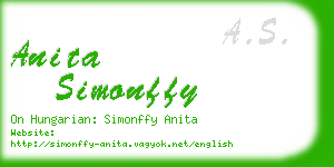 anita simonffy business card